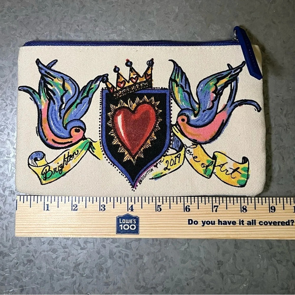 🌻Brighton Tom Clancy 2019 LOVE of ART Zip Clutch Pouch Cosmetic Bag - Picture 4 of 5